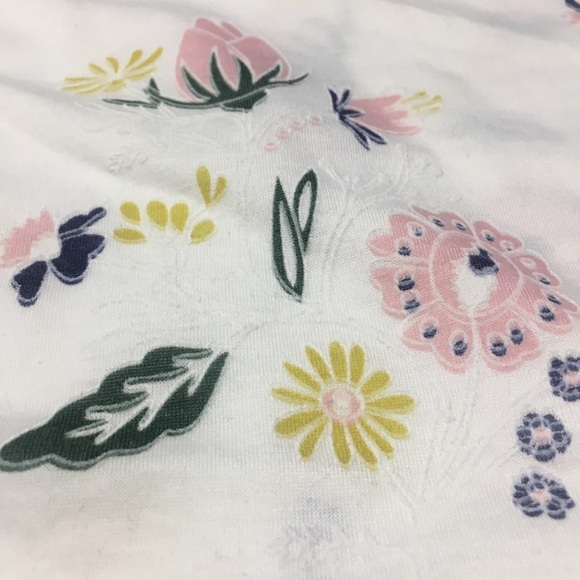 NWOT White Floral Tie Shirt - Picture 3 of 4